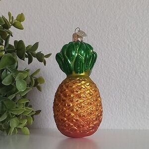 Old World Christmas Glass Colorful Pineapple Ornament
